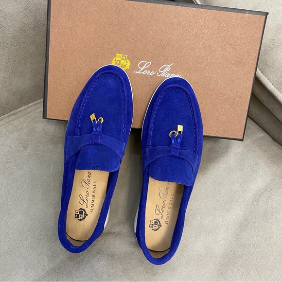 Loro Piana Royal Blue Women's Loafers - Picture 4 of 5